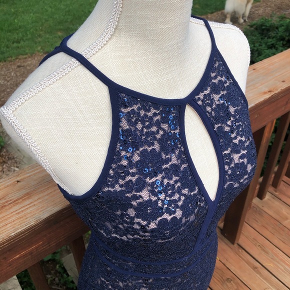 DB Established 1962 Blue Sequin Lace MIDI Dress, 4 - Picture 4 of 11